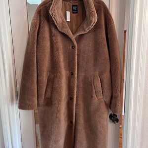 GAP Women's Cozy Brown Teddy Jacket